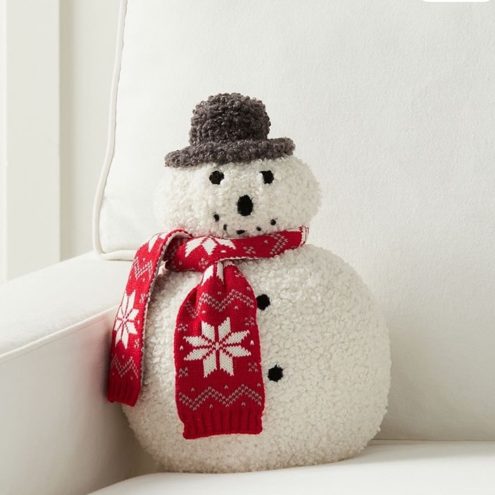 ⛄️ Pottery Barn Archie The Snowman Pillow - Holiday Decor - Picture 2 of 8